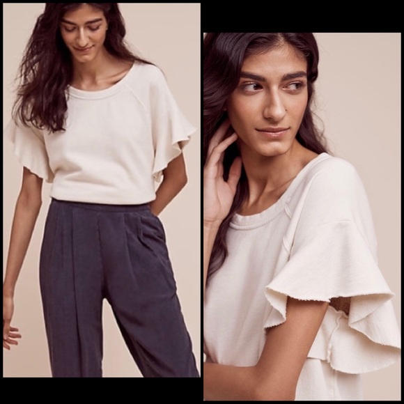Anthropologie Tops - Anthro Saturday Sunday Cream Sweatshirt Top